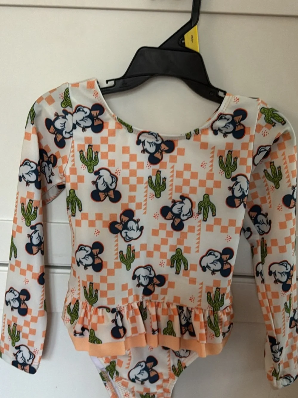 Toddler Girls' Peach Minnie Mouse Long-Sleeve Swimsuit